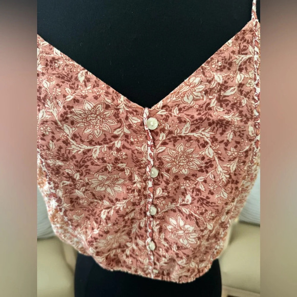 American Eagle | Floral & Paisley Print Cropped Tank Top - Size S - Picture 2 of 5